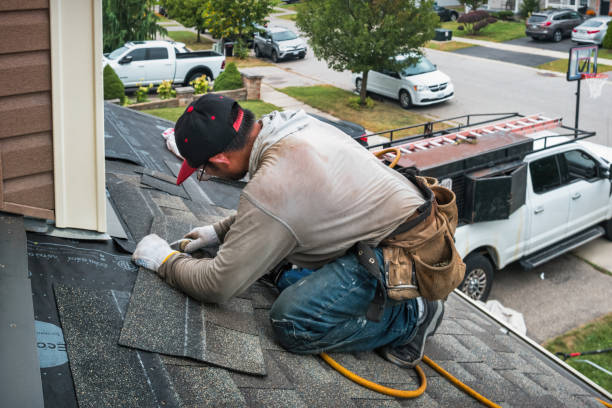 Professional Roof Inspection technician working in Keasbey, NJ